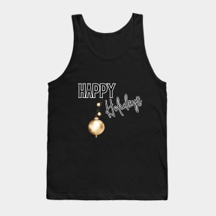 Happy Holidays with Gold Ornaments Tank Top